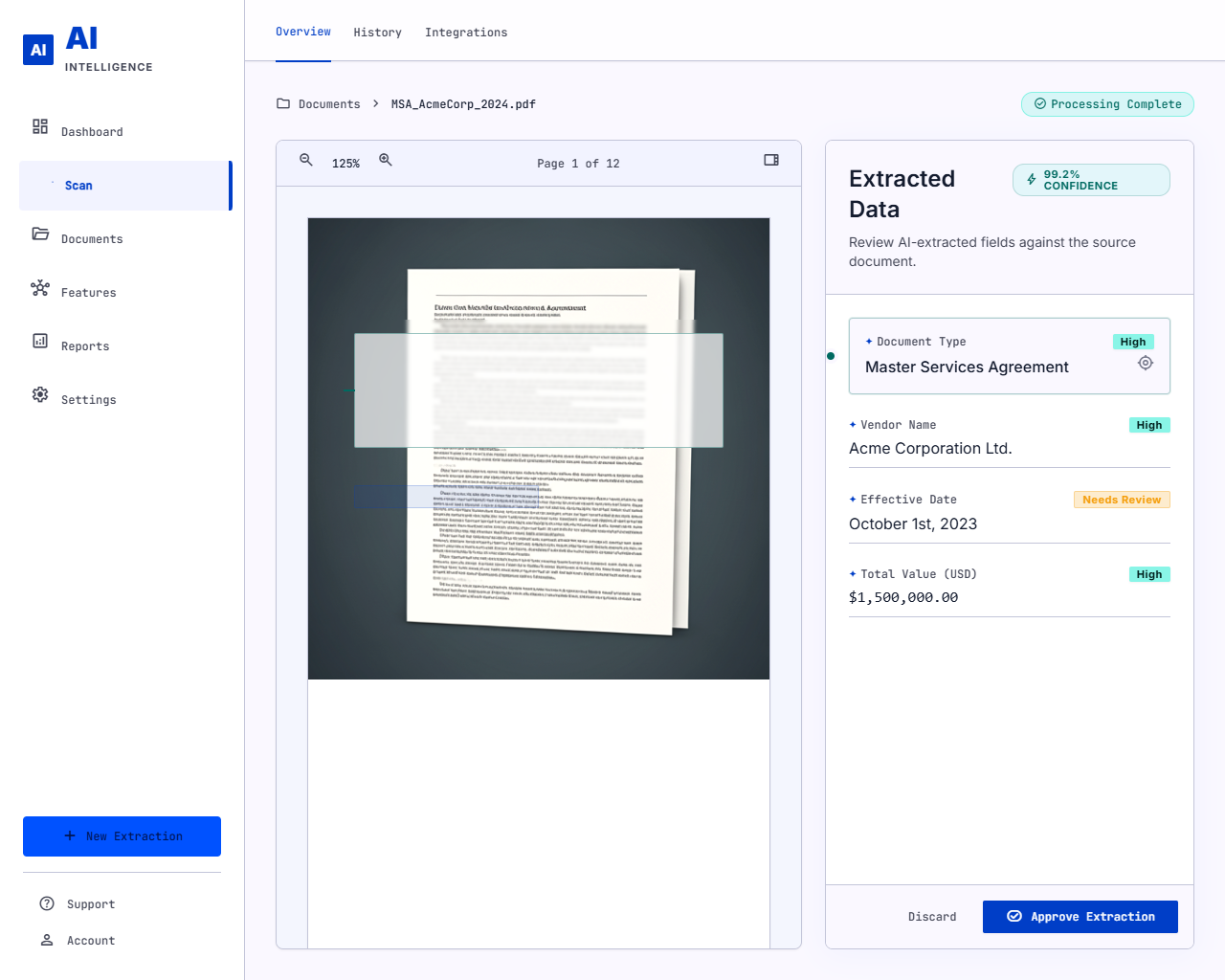 Deterministic validation layer and exception queue