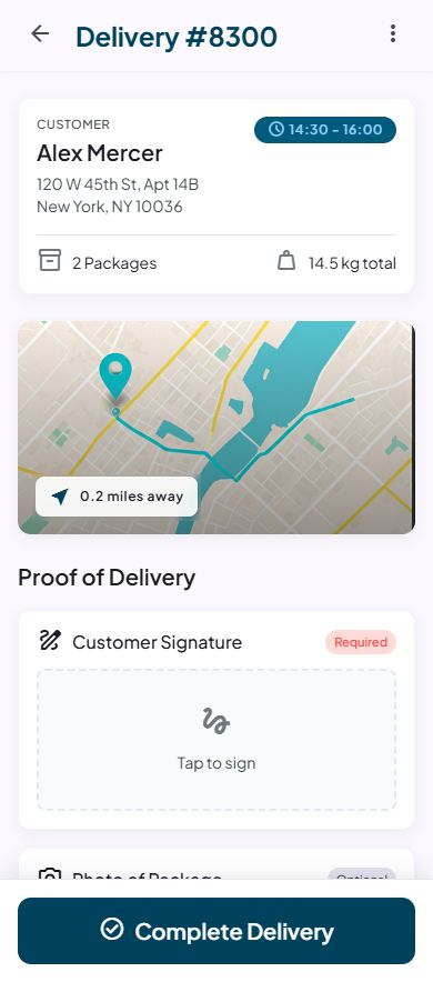 Signature and photo proof-of-delivery