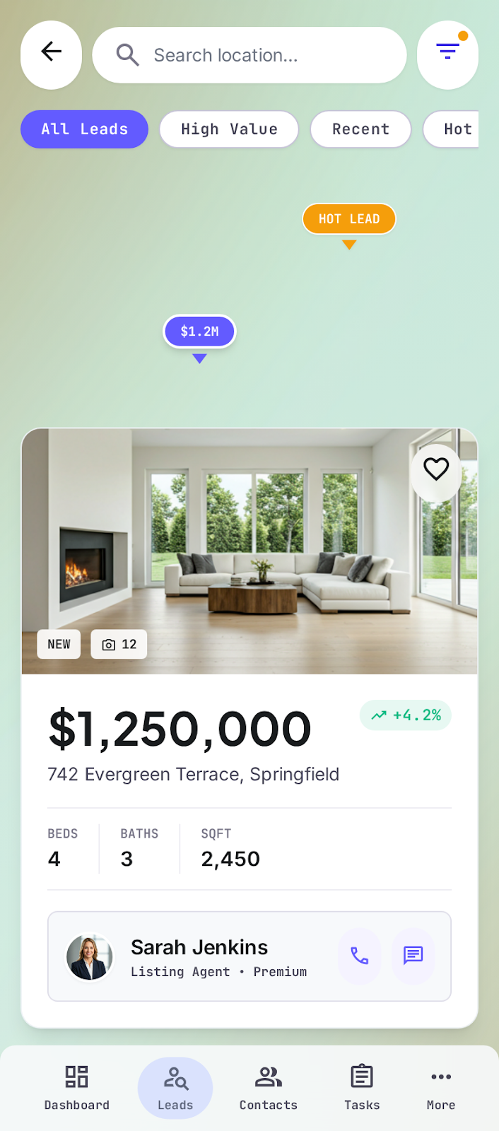 3D virtual tour with floor-plan toggle